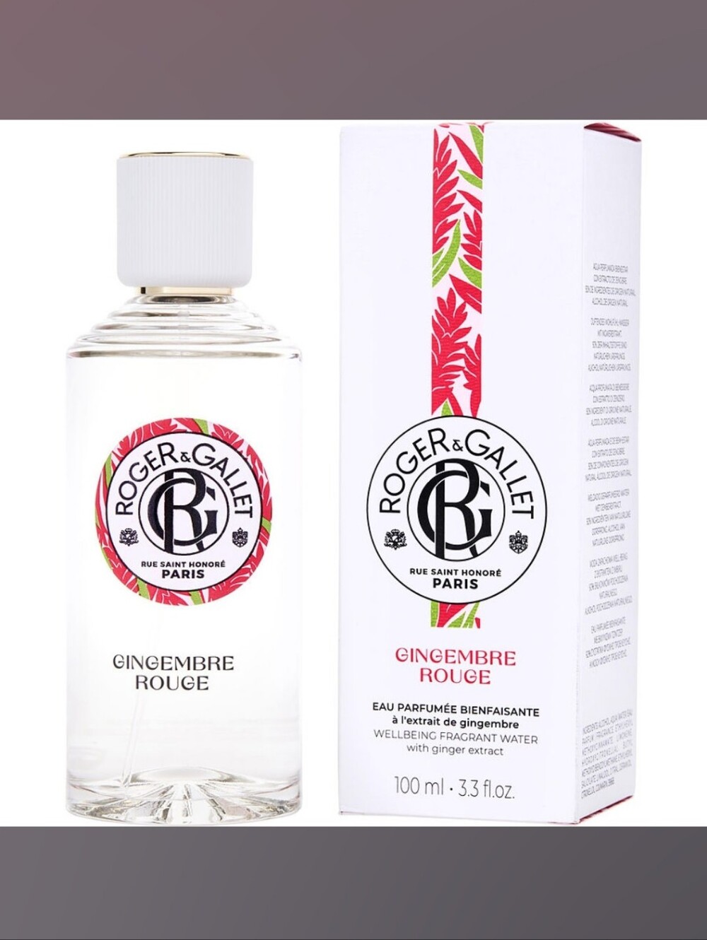 Roger & Gallet Gingembre Rouge Wellbeing Fragrant Water. 100ml